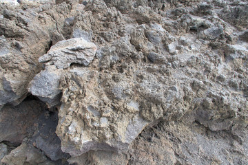 The soil on the slopes of the volcano Etna in Sicily