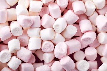 Crédence de cuisine en verre imprimé Bonbons Background of white and pink marshmallows