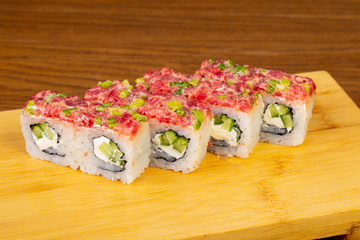 Delicious spicy tuna rolls