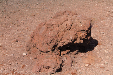 The soil on the slopes of the volcano Etna in Sicily