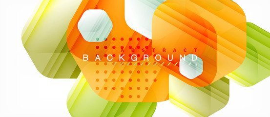 Vector multicolored hexagons geometric abstract background