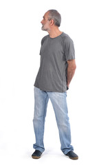 Fototapeta premium portrait of middle aged man on white