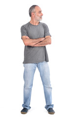 Fototapeta premium portrait of middle aged man on white