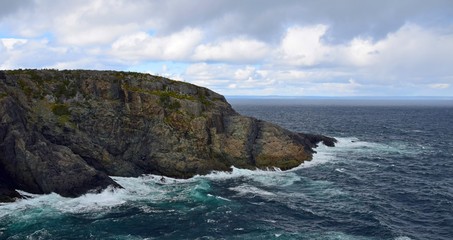 Fototapeta na wymiar landscape along the Killick Coast, seascape at Cape St Francis , Avalon Peninsula, NL Canada 