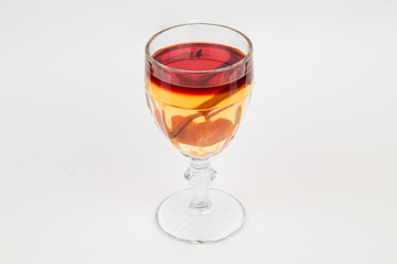 Mulled wine on white background.