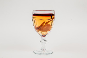 Mulled wine on white background.