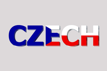 Flag of Czech on a text background.