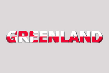 Flag of Greenland on text background.