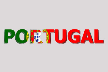 Flag of Portugal on a text background.