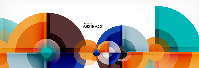Obraz premium Abstract background - multicolored circles, trendy minimal geometric design