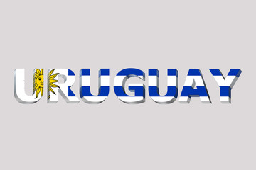 Flag of Uruguay on a text background.