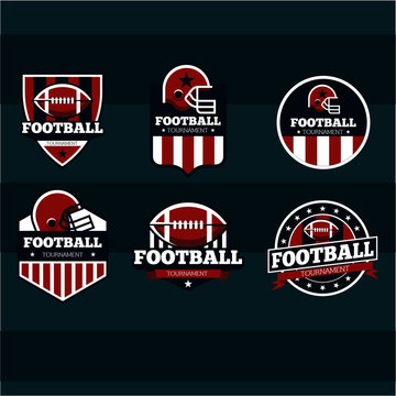 Pack of american football badges, logo , vector design