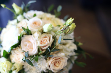 wedding bouquet of white roses