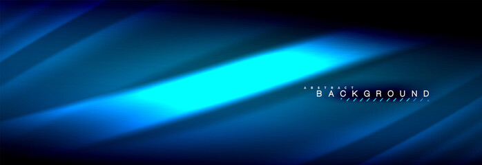 Neon glowing fluid wave lines, magic energy space light concept, abstract background wallpaper design