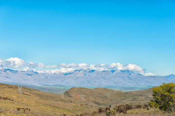 Snow on the Hex River Mountains seen from Theronsberg Pass