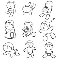 vector set of baby