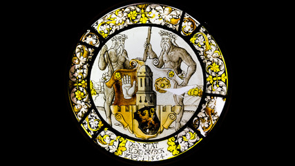Obraz premium midle ages glas window wappen crest arms