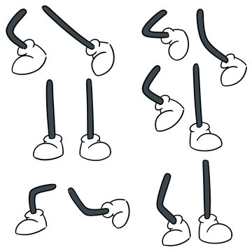 vector set of cartoon leg