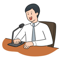 vector of man speaking