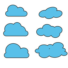 blue cloud on white background. vector illustration eps10