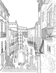 Sketch of a city street