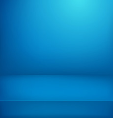 Blue illuminated room. Vector illustration. Advertising layout