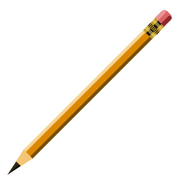 Long yellow wooden pencil
