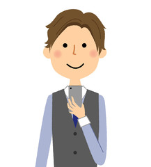 若い男性　スマートフォン