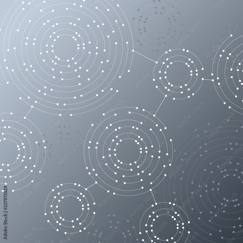 Wall mural geometric pattern with connected lines and dots.