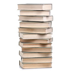 Stack of books on a white background isolation