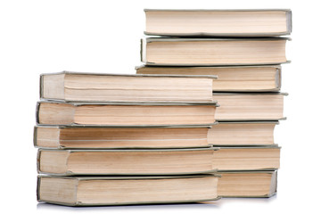 Stack of books on a white background isolation
