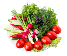 Mixed fresh vegetables.