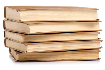 Stack of books on a white background isolation