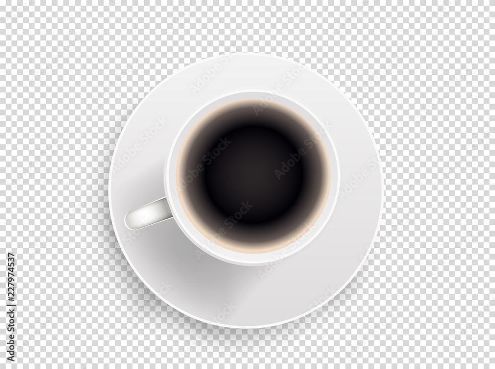 Poster white coffee cup illustration. vector object isolated on transparent background