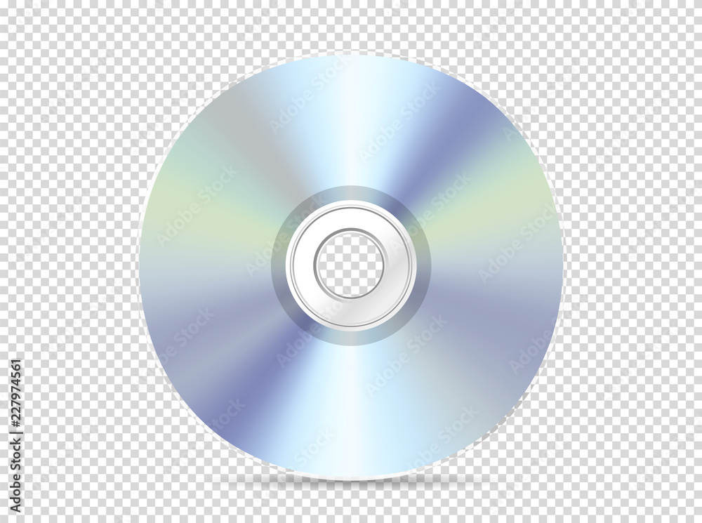 Poster Modern compact disc vector mockup. Vector object isolated on transparent