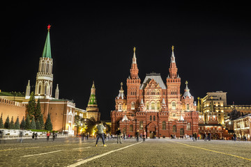 Fototapeta premium Moscow, Russia - October, , 2018: Red Square in Moscow at night