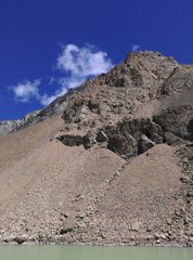 lake mountain and blue sky