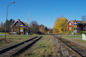 A sunny autumn day in the small rural town of Björbo in Dalarna.