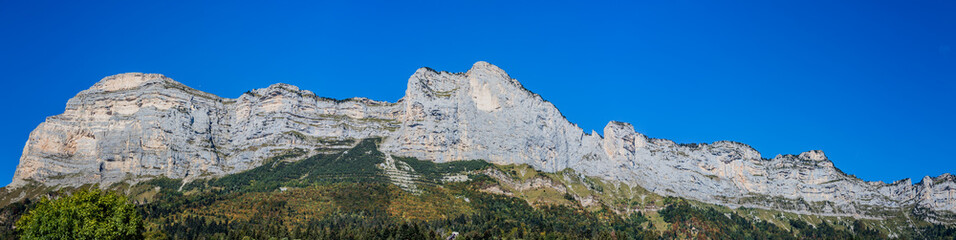 Fototapeta na wymiar Panorama de la Chartreuse vue depuis Saint Hilaire