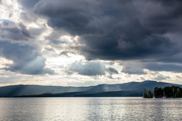 clouds over the lake