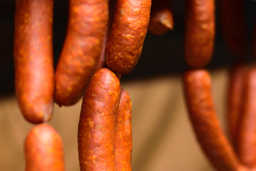 Fototapeta premium Sausages at the market