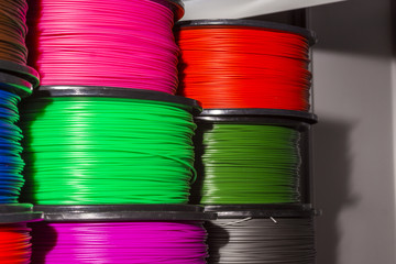 ABS wire plastic for 3d printer of different colors.