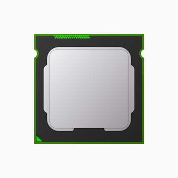 CPU, micro processor, computer chip. Vector illustration