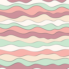 Colorful wave texture, seamless vector pattern for fashion textile, backdrops, wallpapers, wrapping paper and other