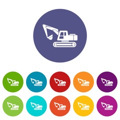 Digging machine icon. Simple illustration of digging machine vector icon for web