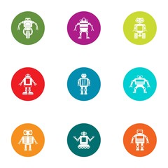 Engineering art icons set. Flat set of 9 engineering art vector icons for web isolated on white background