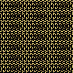 Seamless black and golden ornament. Modern background. Geometric modern pattern