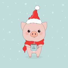 pig with coffee