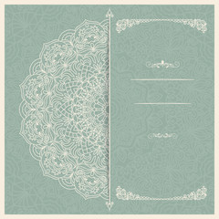 Vintage greeting card. Luxury ornament template. Great for invitation, flyer, menu, brochure, postcard, background, wallpaper, decoration, or any desired idea.