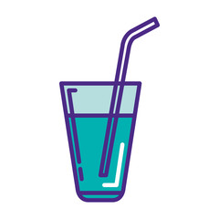 water cup glass with straw